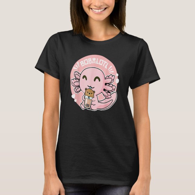 Camiseta Bobalotl Axolotl Milk Tea Axolotl Drinking Boba Te (Frente)