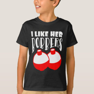 Camiseta Bobbers engraçados de pesca de homens eu gosto del