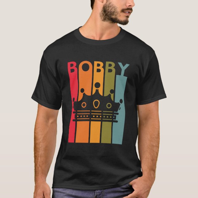 Camiseta Bobby Gift Idea For Boys Men Retro First Name Vint (Frente)