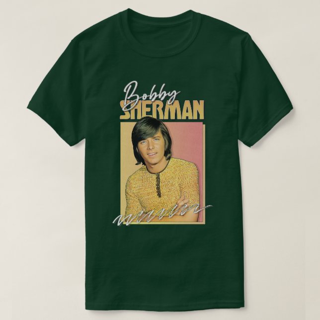Camiseta Bobby Sherman Retro 1970s Design de Ventilador Est (Frente do Design)