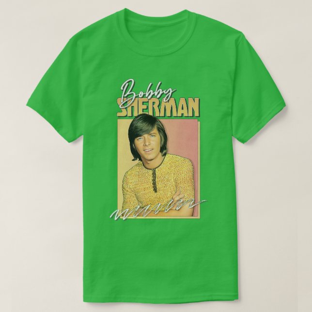 Camiseta Bobby Sherman Retro 1970s Design de Ventilador Est (Frente do Design)