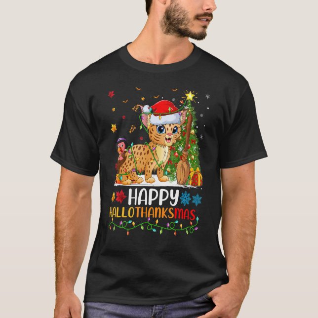Camiseta Bobcat Animal Happy Bobcat Hellothanksmas (Frente)