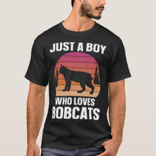 Camiseta Bobcat É Apenas Um Menino Que Ama Bobcats Retro Vi