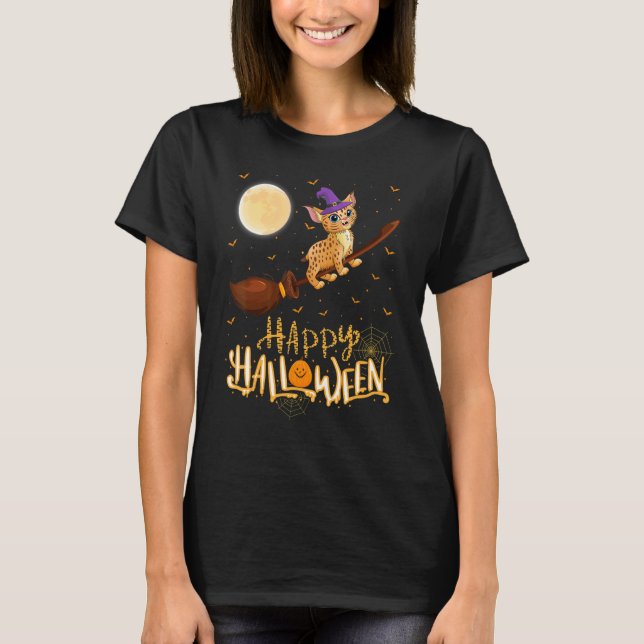 Camiseta Bobcat Ride Witch Shotgun Bobcat Halloween (Frente)