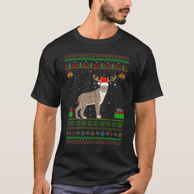 Camiseta Bobcat Santa Hat Matando o Natal Feio Bobcat (Frente)