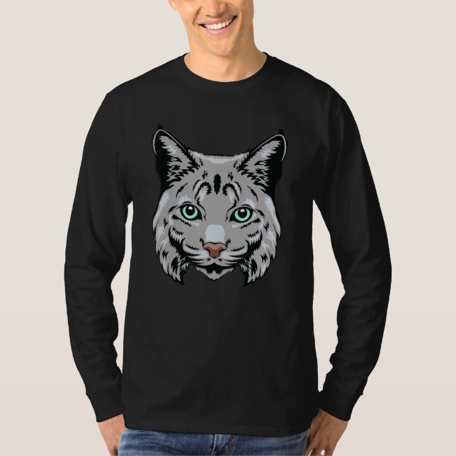 Camiseta Bobcat Wildcat Staring Legal Cabeça De Animal Masc (Frente)