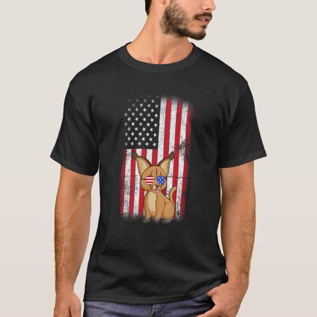 Camiseta Bobcats American Flag Boys Meninas Mulheres Quarto (Frente)