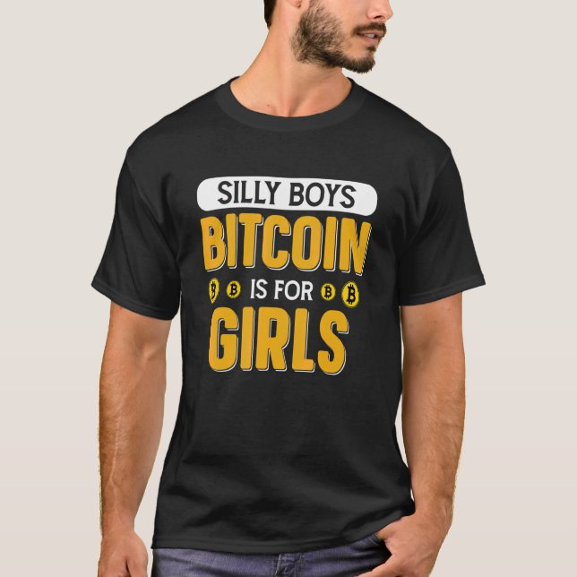 Camiseta Bobo Boys Bitmoney É Para Meninas Retro BTC Crypto (Frente)