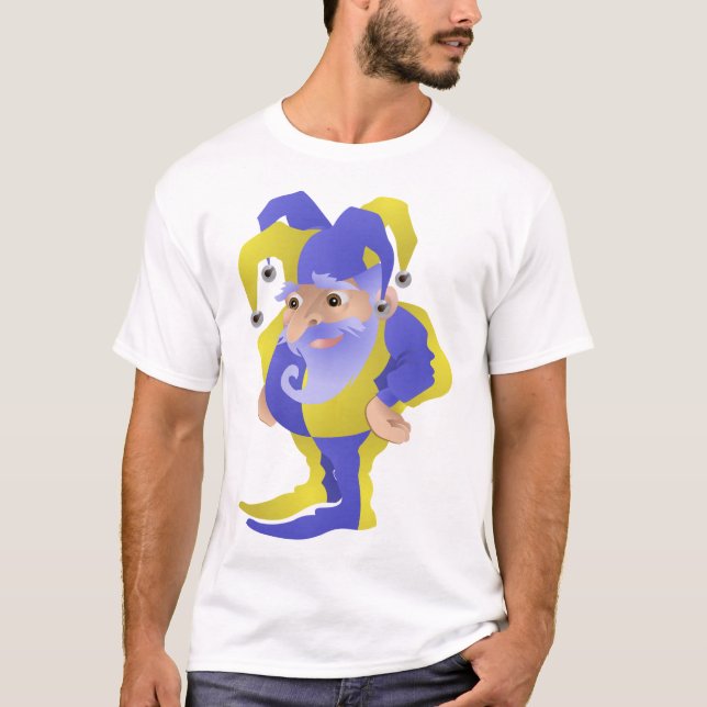 Camiseta Bobo da Renascença Roxo e Amarelo com Barba (Frente)