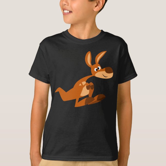 Camiseta Bobo de Cartoon Bonito Kangaroo Crianças T-Shirt (Frente)