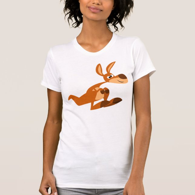 Camiseta Bobo de Cartoon Bonito Kangaroo Mulheres T-Shirt (Frente)