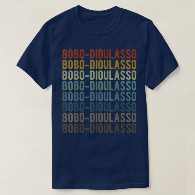 Camiseta Bobo-Dioulasso City Burkina Faso Retro Vintage (Frente do Design)