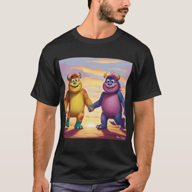Camiseta Bobo e Zippy: Amigos brilhantes em um mundo monstr (Frente)