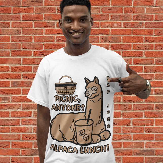 Camiseta bobo "Engraçado" - Alpaca Lunch! Picnic T-Shirt (Criador carregado)