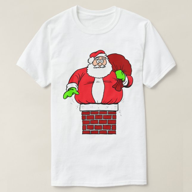 Camiseta Bobo Papai Noel de cabeça para baixo no Natal da C (Frente do Design)