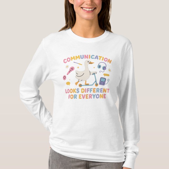 Camiseta Bobo SLP de Terapia de Fala Comunicação Ganso (Frente)
