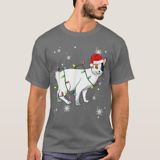Camiseta Bobtail japonês Cat natal Luzes natalinas Ca