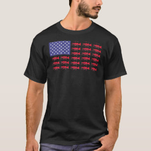 Camiseta Boca de Lager Bass Vintage EUA Peixe Bandeira Amer