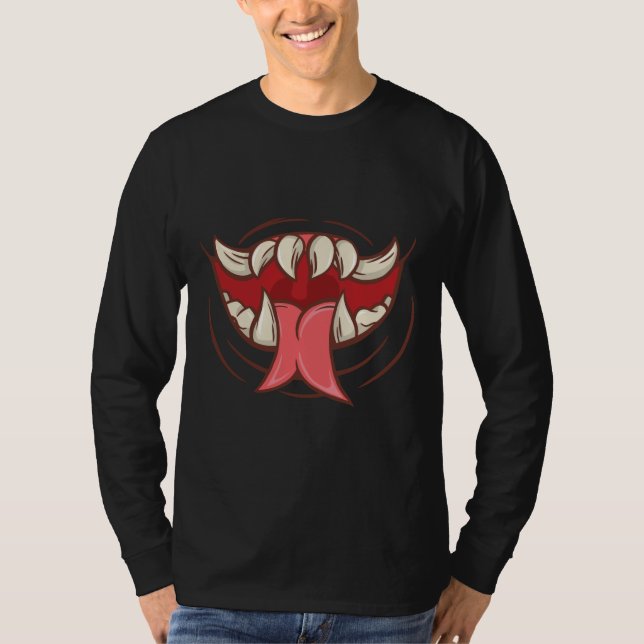 Camiseta Boca de Monstro Fangelada (Frente)