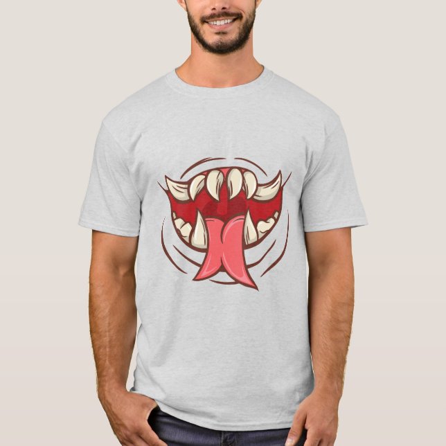 Camiseta Boca de Monstro Fangelada (Frente)