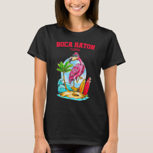 Camiseta Boca Raton Flamingo Ocean Beach Surfboard