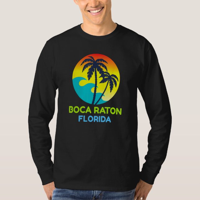 Camiseta Boca Raton Florida Beach Trip Tropical Retro (Frente)