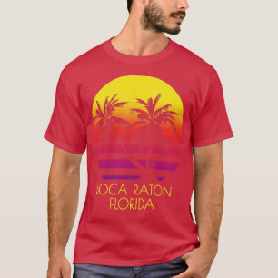Camiseta Boca Raton Florida Vintage Tropical Sunset Palm Tr