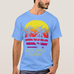 Camiseta Boca Raton Florida Vintage Tropical Sunset Palm Tr