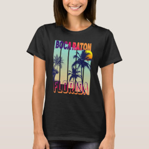 Camiseta Boca Raton Retro Vintage Style Palm Tree