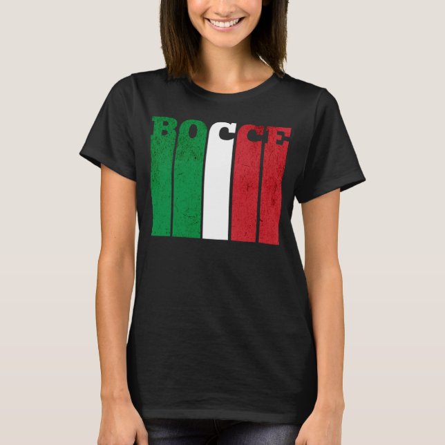 Camiseta Bocce Ball Player Itália Flag Bocce (Frente)