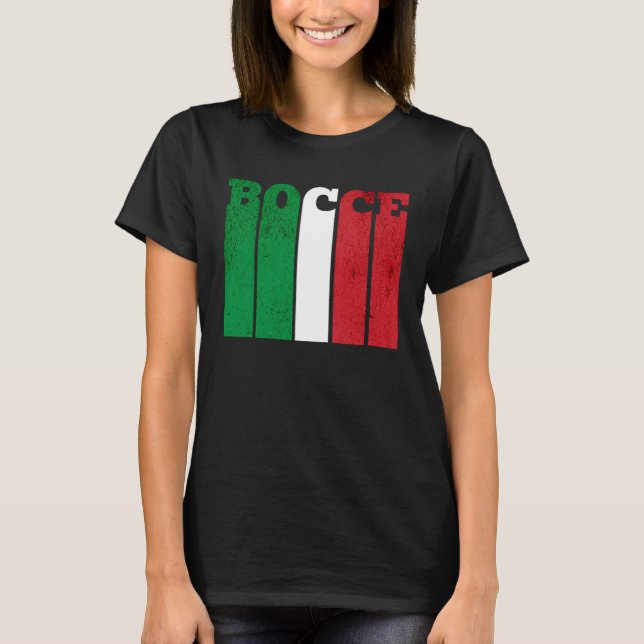 Camiseta Bocce Ball Player Italia Italy Flag Bocce (Frente)