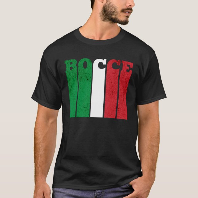 Camiseta Bocce Ball Player Italia Italy Flag Bocce (Frente)