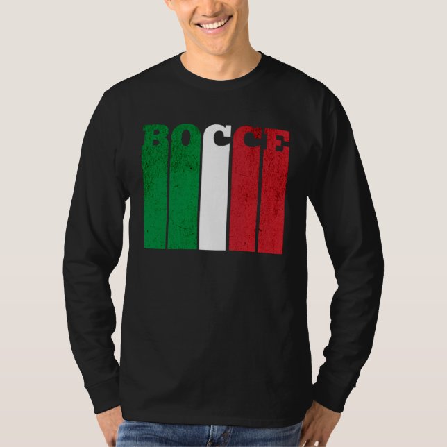 Camiseta Bocce Ball Player Italia Italy Flag Bocce (Frente)
