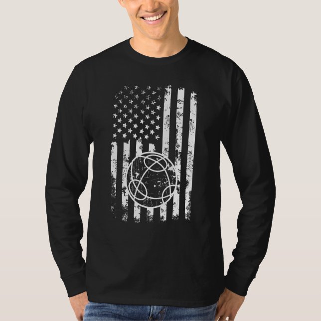 Camiseta Bocce Ball Player USA Flag Patriotic 3 (Frente)