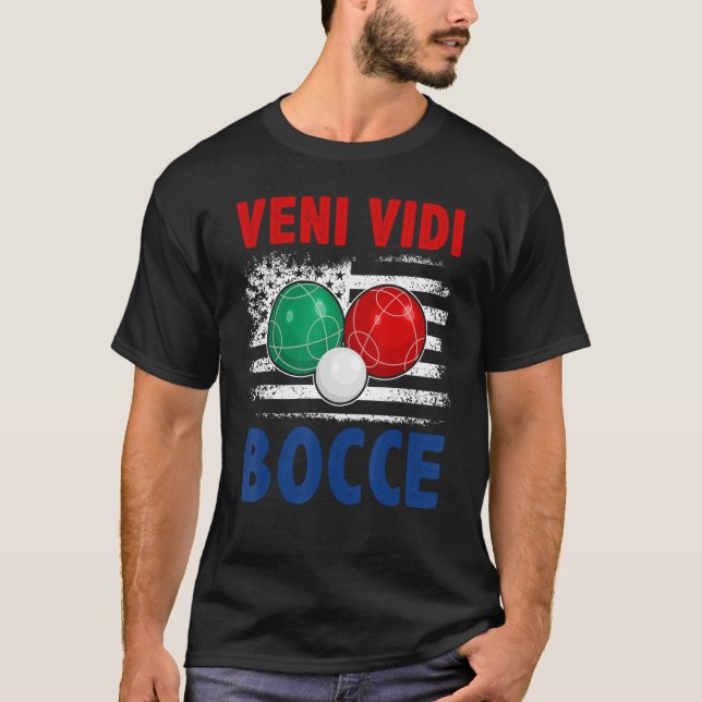 Camiseta Bocce Ball Player USA Flag Patriotic 4 (Frente)
