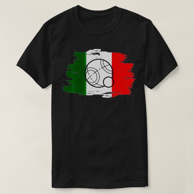 Camiseta Bocce Ball T Turim italiano Flag Bocce Ball Tourna (Frente do Design)
