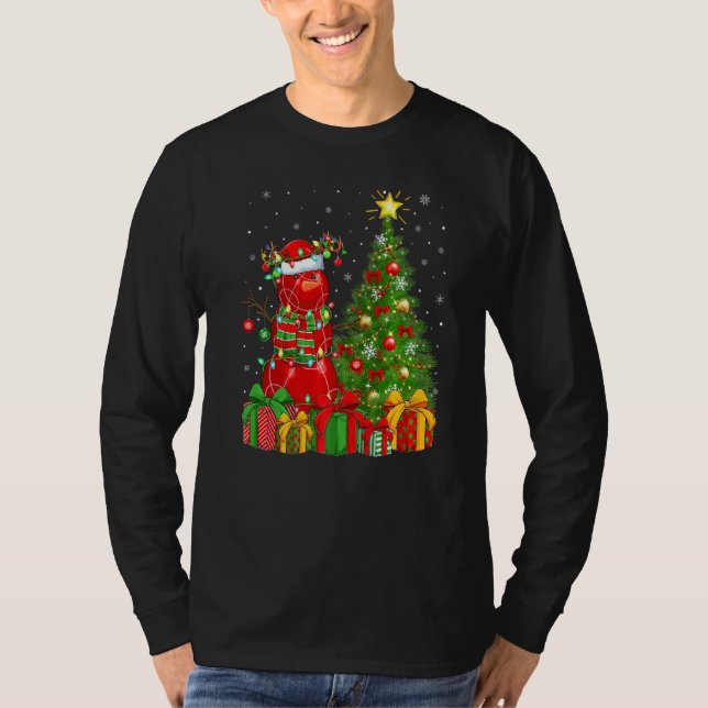 Camiseta Bocce Sports Lighting Xmas Tree Snowman Bocce Chri (Frente)