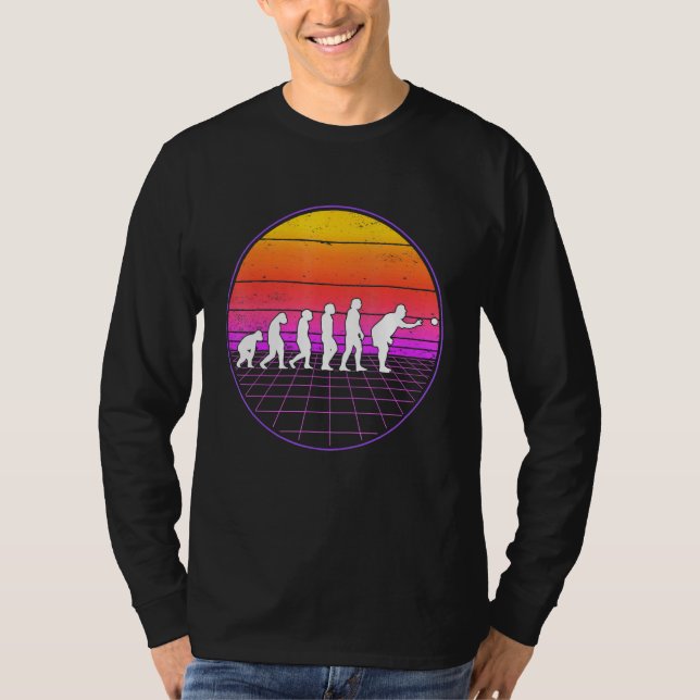 Camiseta Boccia Evolution Vaporwave 70s Boule Petanque Bocc (Frente)