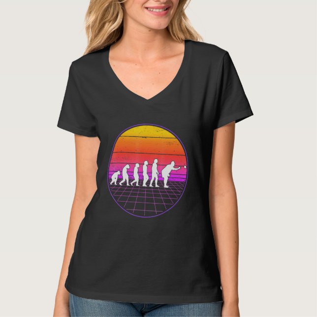 Camiseta Boccia Evolution Vaporwave 70s Boule Petanque Bocc (Frente)