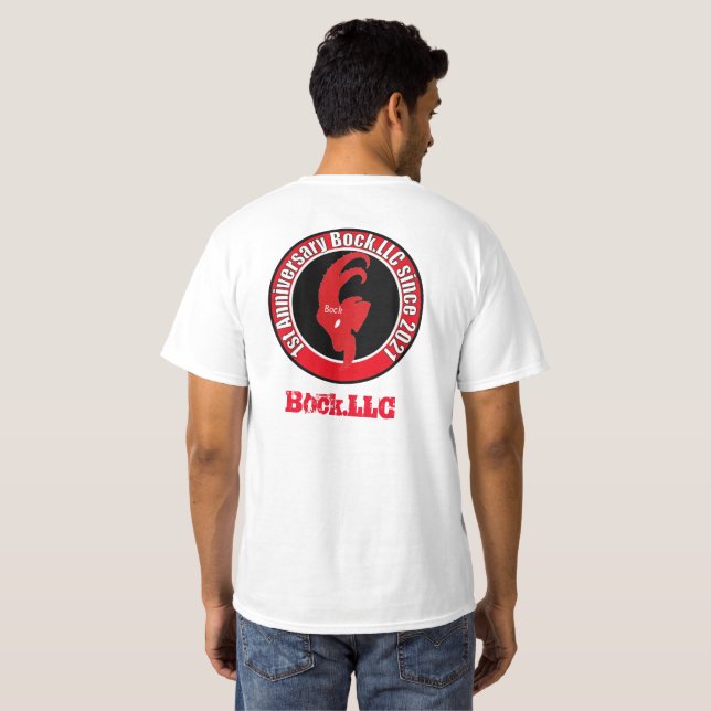 Camiseta Bock.LLC 1st Anniversary (Parte Traseira Completa)
