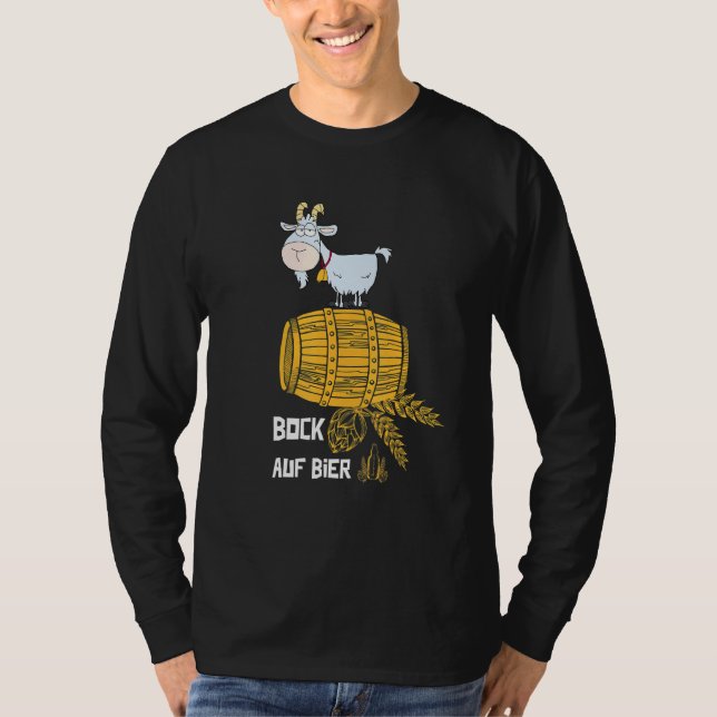 Camiseta Bock Na Cerveja Barrel Goat Oktoberfest (Frente)