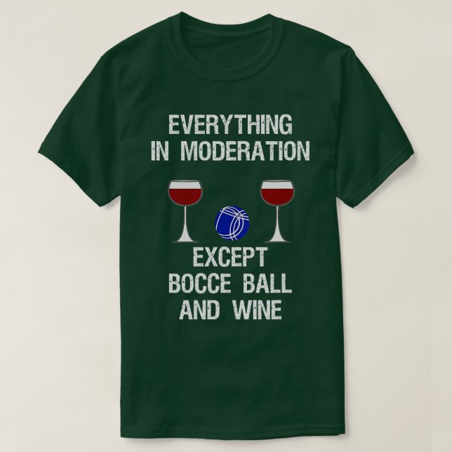 Camiseta Bocking Ball and Wine Engraçado (Frente do Design)