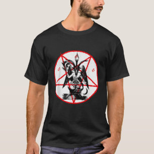 Camiseta Bode Preto Baphomet Satanista Lúcifer Beelzebub