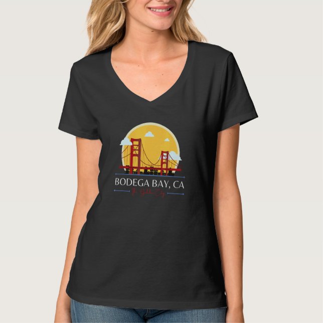 Camiseta Bodega Bay CA Golden Gate Bridge Bad Geography Stu (Frente)