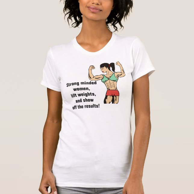 Camiseta bodybuilder da mulher (Frente)