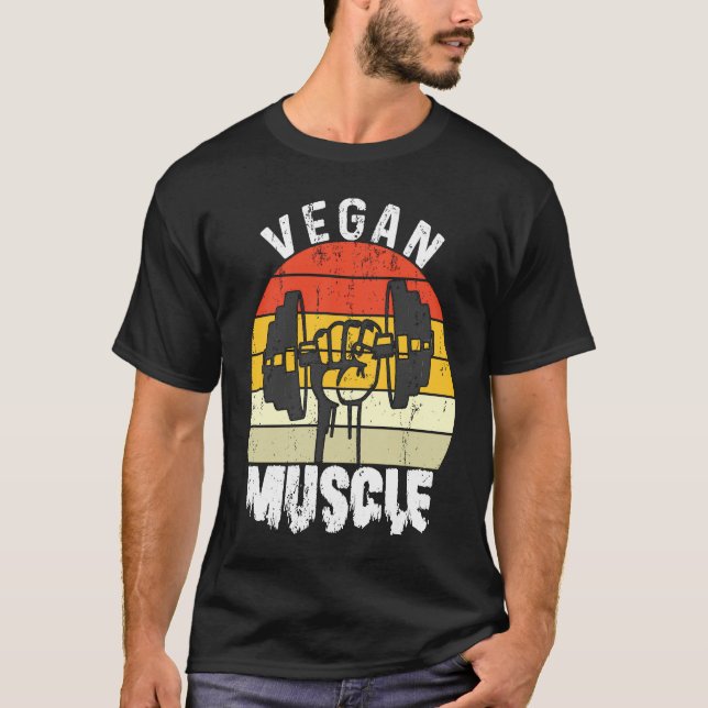 Camiseta Bodybuilder Workout Vegan Muscle Retro  Vegan Musc (Frente)