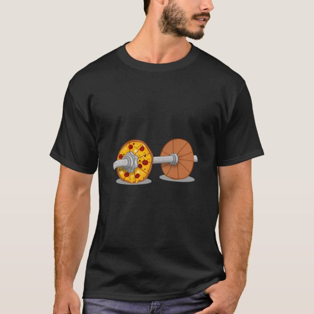 Camiseta Bodybuilding Dumbbell Para Pizza (Frente)