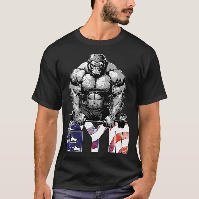 Camiseta Bodybuilding Gorilla Gym Fitness Beast 2 (Frente)