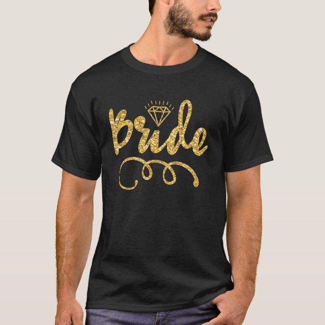 Camiseta Boe Bride Trendy Retro Bride Tribe Casamento (Frente)