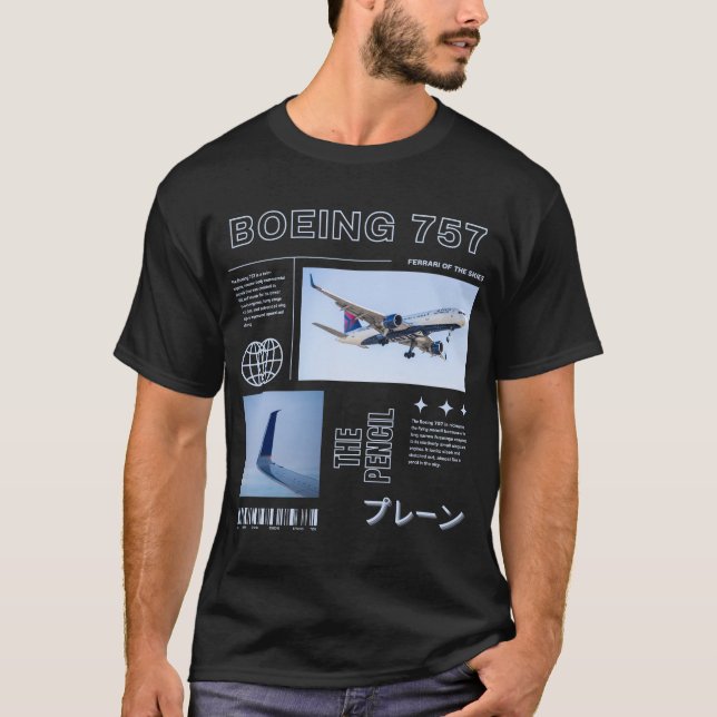 Camiseta Boeing 757 Graphic Design (Frente)
